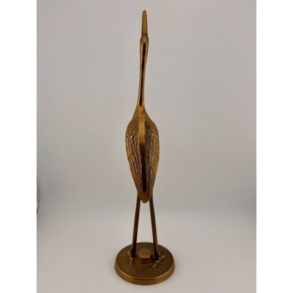 MCM Set Of 2 Heron Crane Egret Mid Century Modern Solid Brass Vintage 1970s - Picture 11 of 12